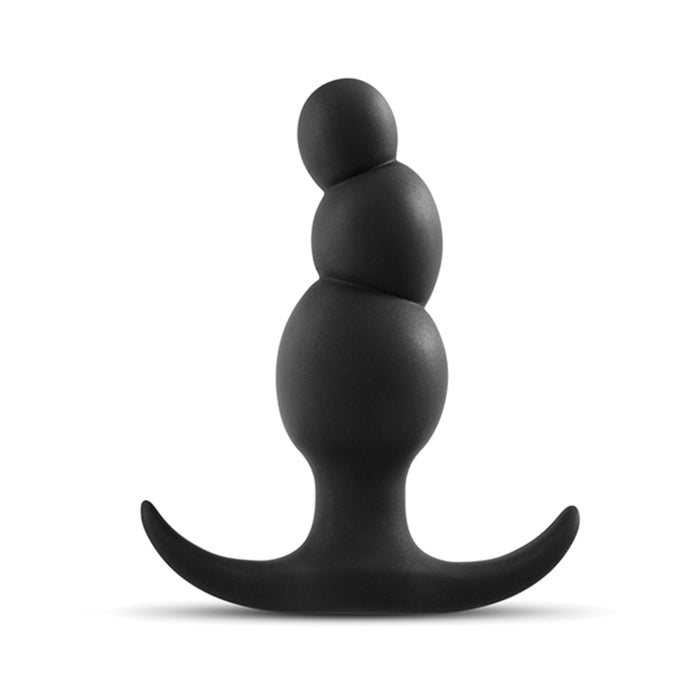 Anal Adventure Platinum Stacked Plug Black | cutebutkinky.com