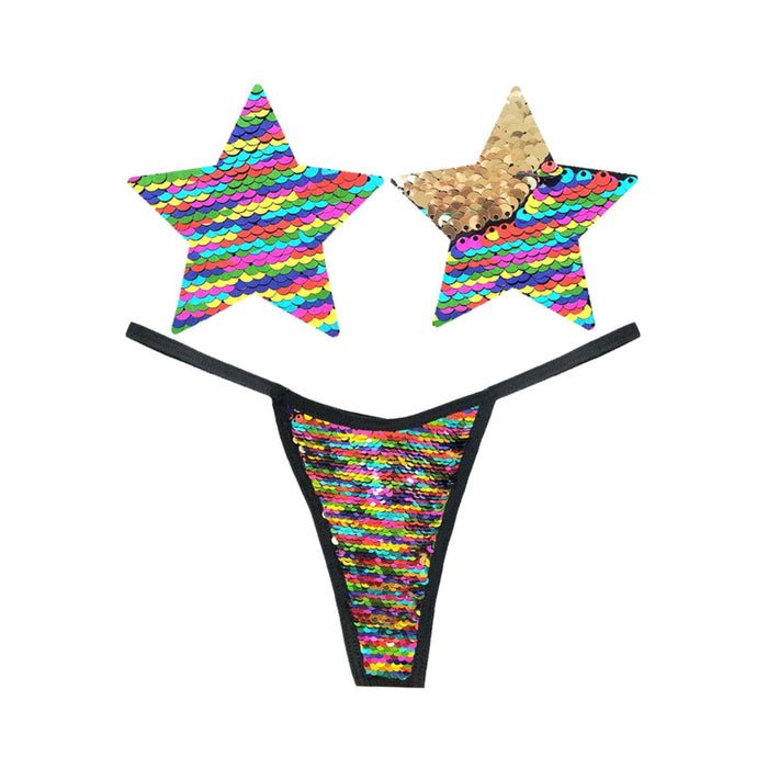 Neva Nude Pastie Funfetti Mulicolor Pastie And Panty Set | cutebutkinky.com