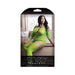 Sheer Stargazing Cold Shoulder Gartered Bodystocking Queen Neon Green | cutebutkinky.com