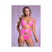 Ms Sheer Mesh Bra Garter & Panty Pink L/xl | cutebutkinky.com