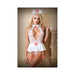 Medical Hat, Lace Keyhold Teddy With Detachable Garter, Skirt And Panties M/l White | cutebutkinky.com