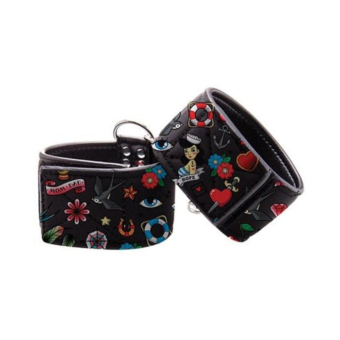 Ouch! Old School Tattoo Printed Ankle Cuffs | cutebutkinky.com