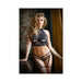Tease Luna Peek-a-boo Bra, Garter And Panty Set S/m Black | cutebutkinky.com