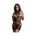 Shots Le Desir High Lace Neck Net Mini Dress Os Black | cutebutkinky.com
