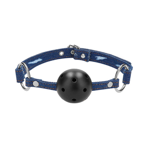 Ouch Breathable Ball Gag With Roughened Denim Straps | cutebutkinky.com