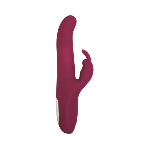 A&e Eve's Twirling Rabbit Thruster Rechargeable Silicone Burgundy | cutebutkinky.com
