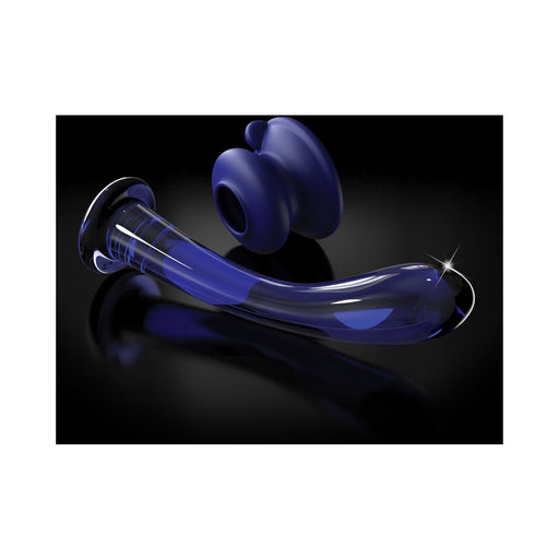 Icicles No. 89 - Glass Suction Cup G-spot Wand - Blue | cutebutkinky.com