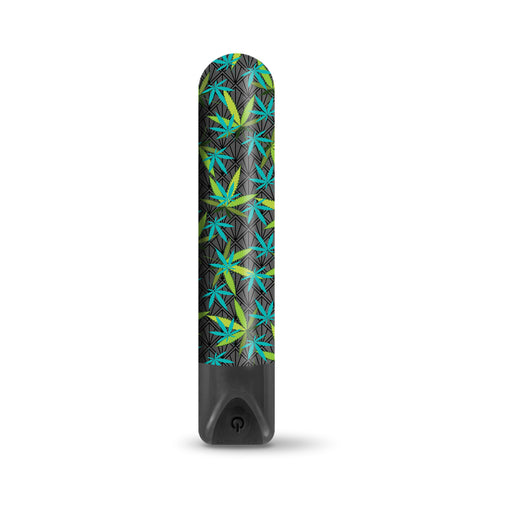 Prints Charming Buzzed Rechargeable 3.5" Bullet - Canna Queen - Black | cutebutkinky.com