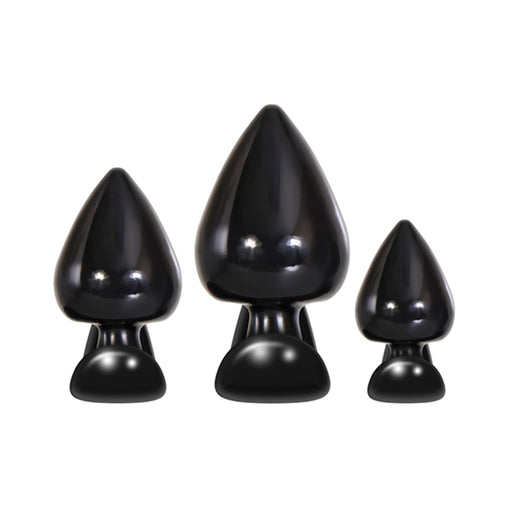 Evolved Anal Delights Butt Plug Set Of 3 - Black | cutebutkinky.com