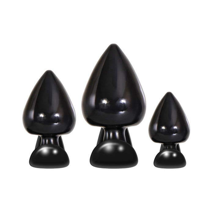Evolved Anal Delights Butt Plug Set Of 3 - Black | cutebutkinky.com