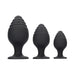 Ouch Rippled Butt Plug Set Black | cutebutkinky.com