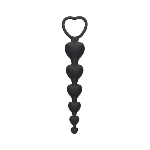 Ouch Anal Heart Beads Black | cutebutkinky.com