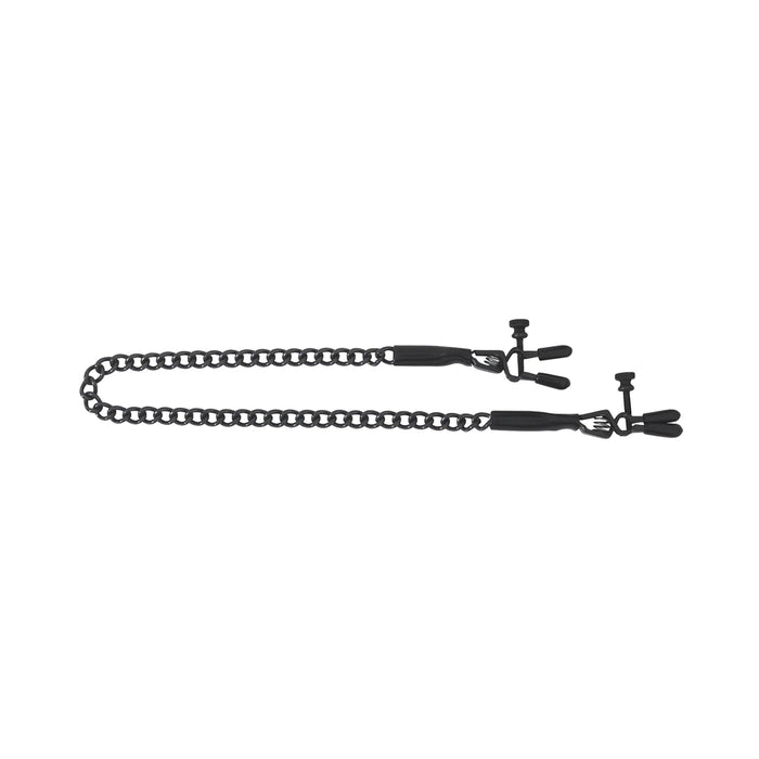 Spartacus Blackline Nipple Clamps Adjustable Rubber Tipped Pinchers | cutebutkinky.com