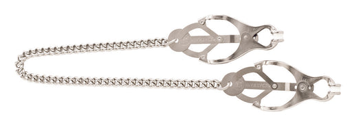 Endurance Butterfly Nipple Clamps With Link Chain - Silver | cutebutkinky.com