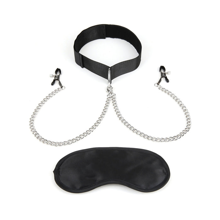 Lux Fetish Collar And Nipple Clips | cutebutkinky.com