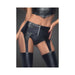 Noir Powerwetlook Garter Belt With Silver Zipper Xl | cutebutkinky.com