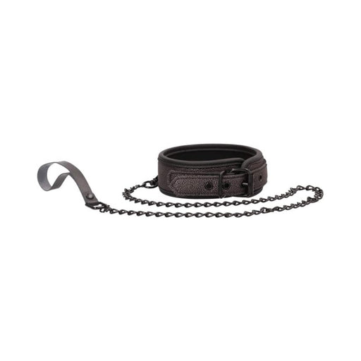 Ouch! Ouch - Elegant Collar With Leash - Titanium Grey | cutebutkinky.com