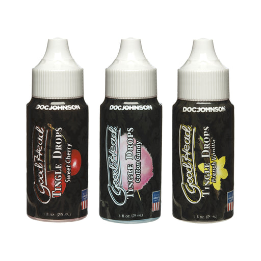 Goodhead Tingle Drops 3-pack French Vanilla, Cotton Candy, Sweet Cherry | cutebutkinky.com