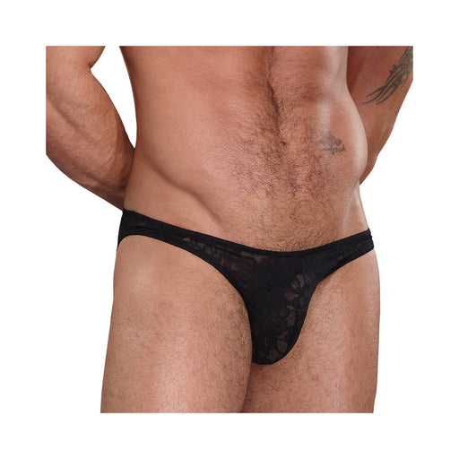 Male Power Lace Wonder Bikini Black Medium | cutebutkinky.com