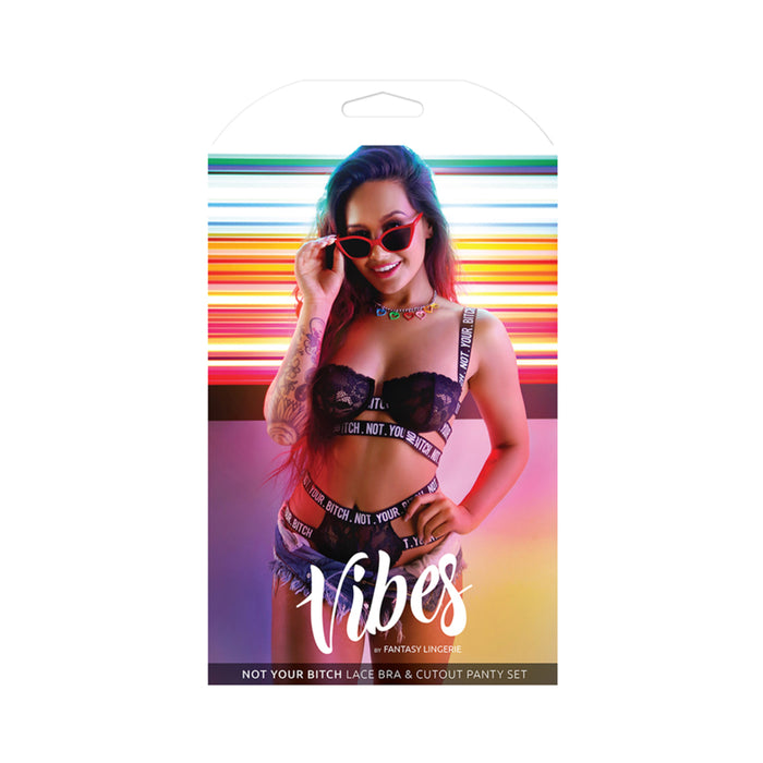 Vibes Not Your Bitch Bra/panty Black M/l