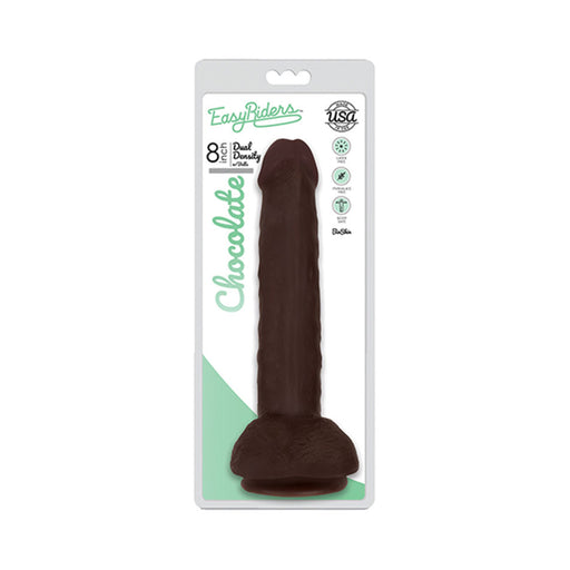 Easy Riders 8 inches Dual Density Dildo With Balls Brown | cutebutkinky.com