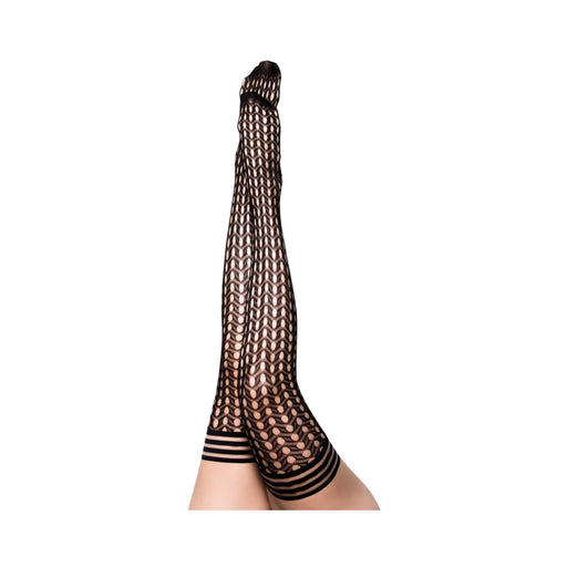 Kixies Mimi Black Fishnet Circles Size B | cutebutkinky.com