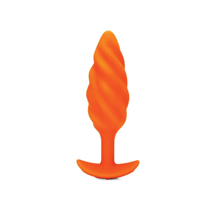B-vibe Swirl Texture Plug Orange | cutebutkinky.com