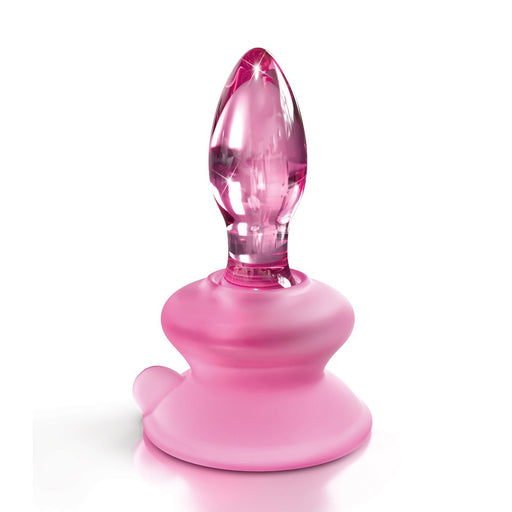 Icicles No. 90 - Glass Suction Cup Anal Plug - Pink | cutebutkinky.com