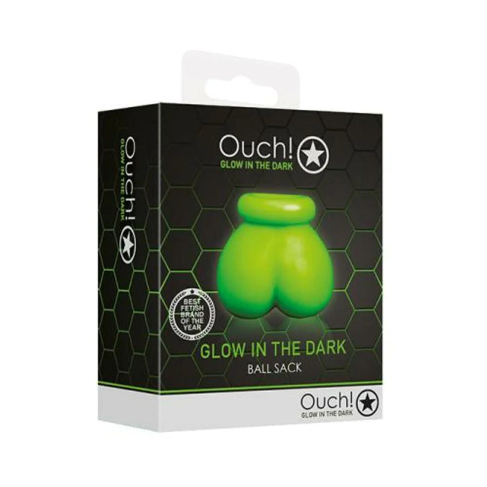 Ouch! Glow Ball Sack - Glow In The Dark - Green
