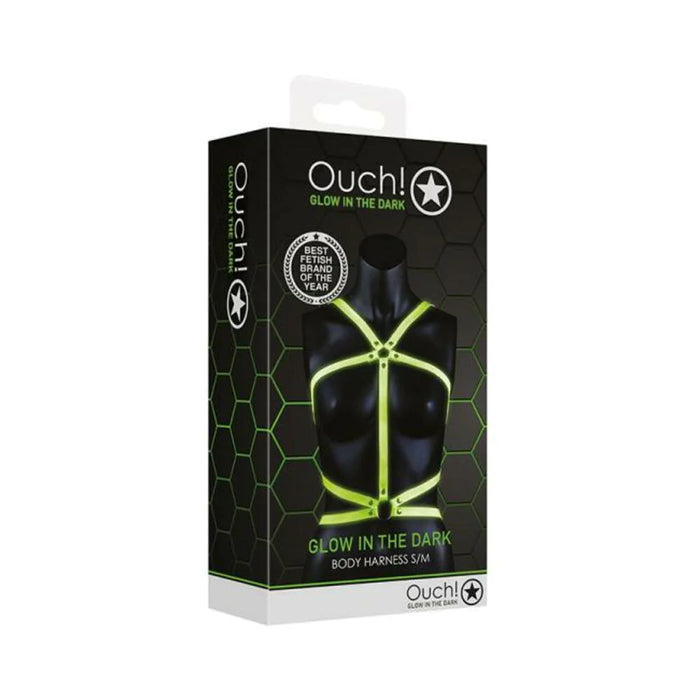 Ouch Glow Body Harness Green