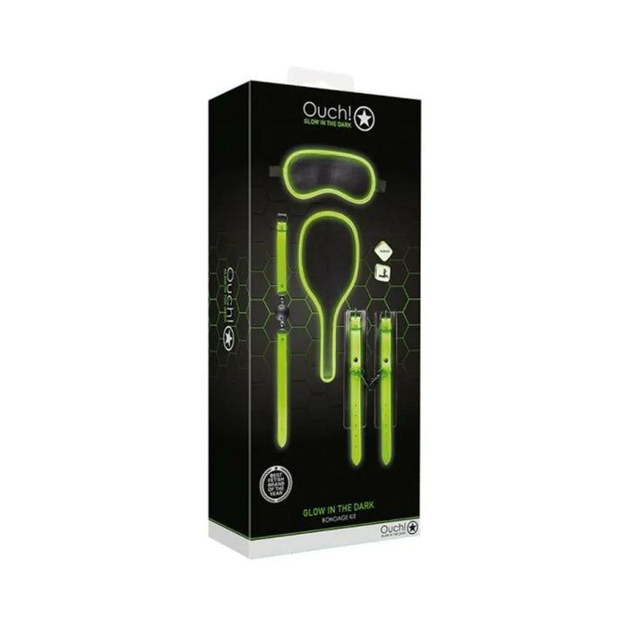 Ouch! Glow Bondage Kit #1 - Glow In The Dark - Green