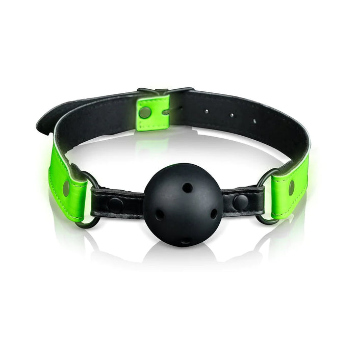 Ouch! Glow Breathable Ball Gag - Glow In The Dark - Green