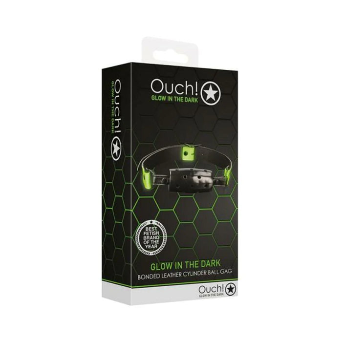 Ouch! Glow Cylinder Gag - Glow In The Dark - Green