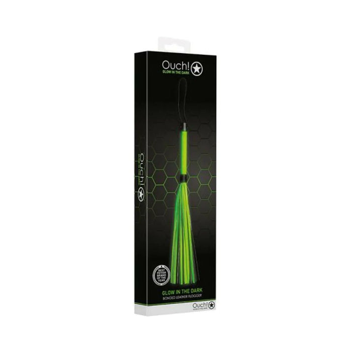 Ouch! Glow Flogger - Glow In The Dark - Green