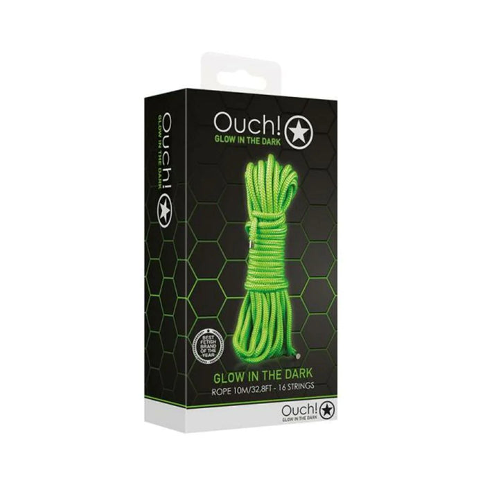 Ouch! Glow Rope - 10 M/16 Strings - Glow In The Dark - Green