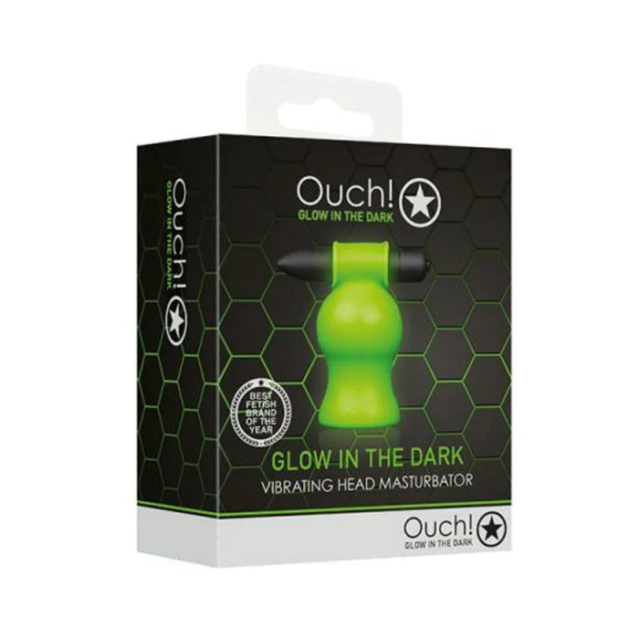 Ouch! Glow Vibrating Head Masturbator - Glow In The Dark - Green