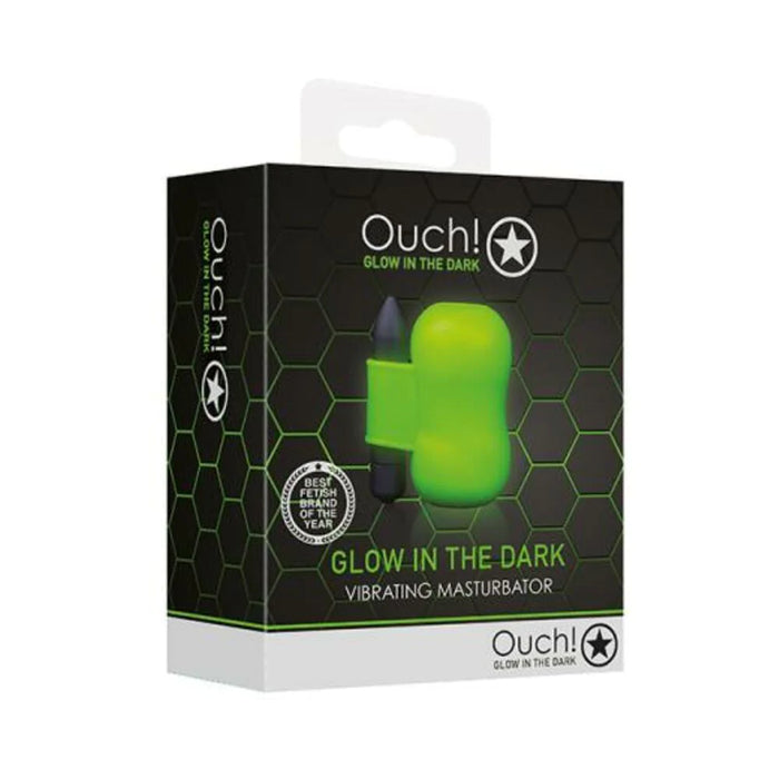 Ouch! Glow Vibrating Masturbator - Glow In The Dark - Green