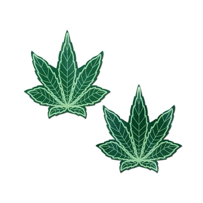 Pastease Indica Pot Leaf: Green Weed Nipple Pasties