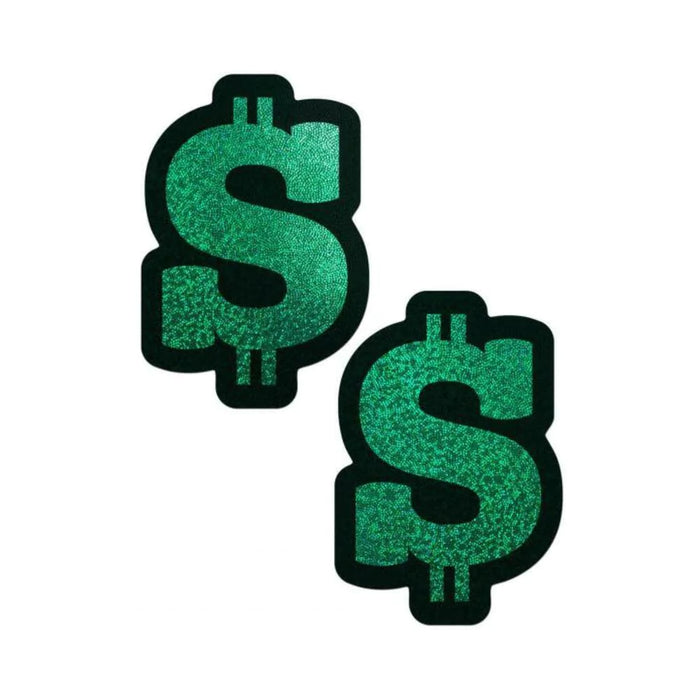 Pastease Money: Green Glitter Dollar Sign Nipple Pasties