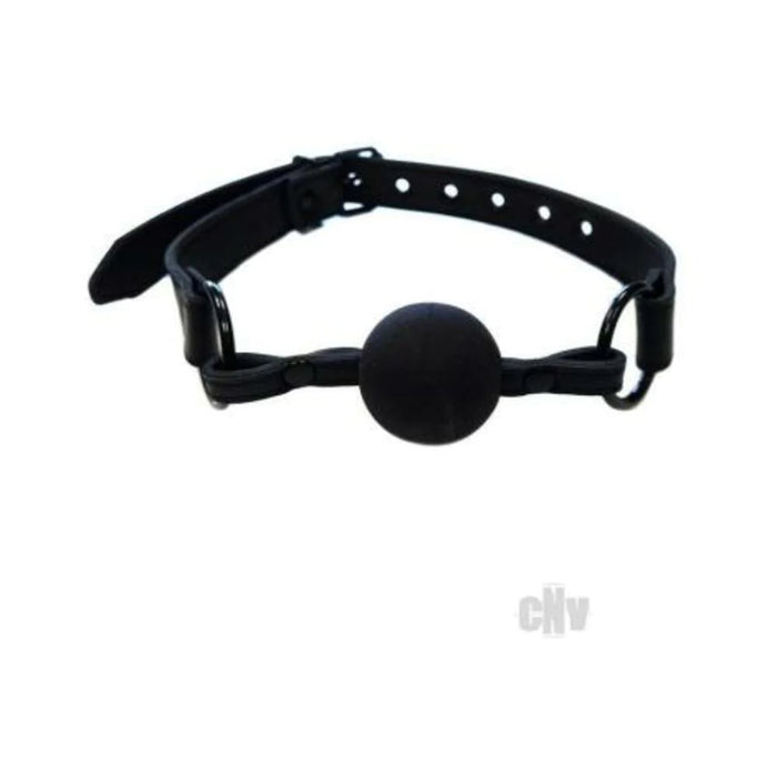 Rouge Leather Ball Gag Black With Black Accessories
