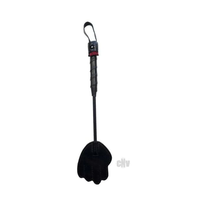 Rouge Mini Leather Hand Riding Crop Black