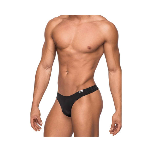 Male Power Seamless Sleek Sleek Thong W/sheer  Pouch Black Lx | cutebutkinky.com