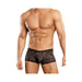 Male Power Stretch Lace Mini Shorts Black Large | cutebutkinky.com