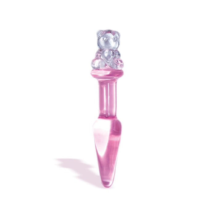 First Glass Teddy Love Plug Glass Butt Plug Pink | cutebutkinky.com